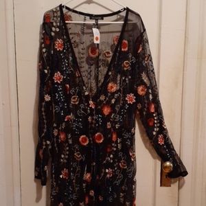 Sheer embroidered dress